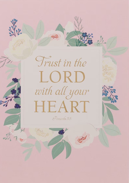 Notebook Trust In The Lord Pink Floral Medium