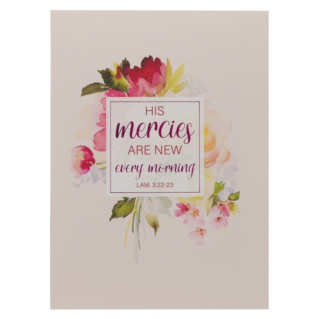 Notebook His Mercies Are New Every Morning Red Floral Medium