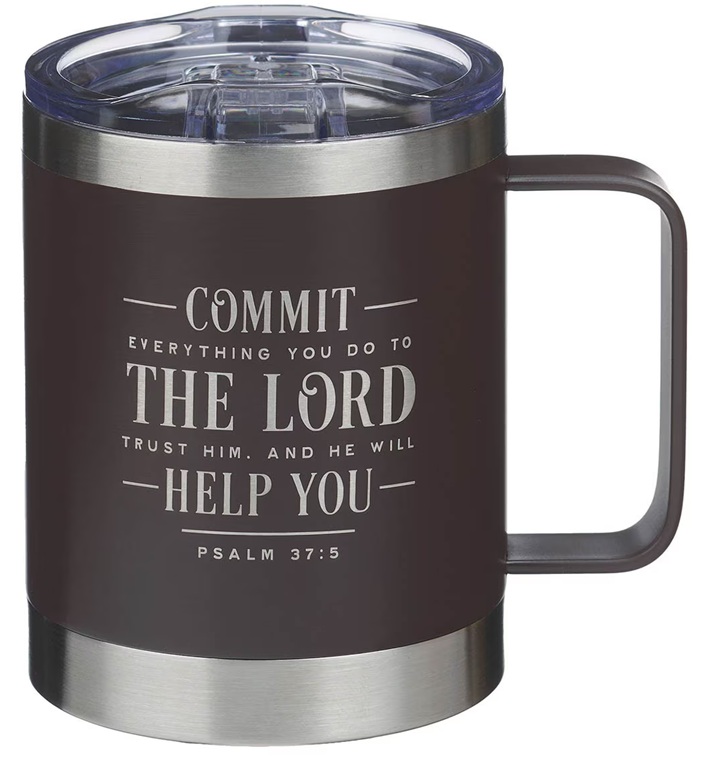 Tumbler SS Brown Commit Everything You Do Ps. 37:5