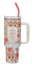 Tumbler SS Coral Floral Those Who Trust In The Lord Isa. 40:31