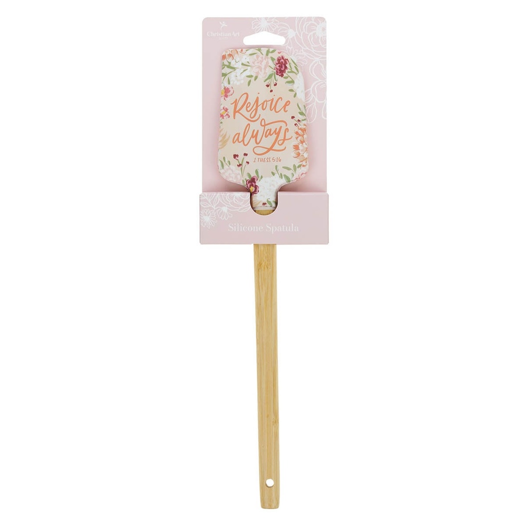 Spatula Rejoice Always Peach Floral