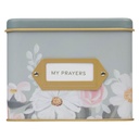 Tin Prayer Cards He Restores My Soul Green Floral