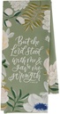 Tea Towel Green Floral The Lord Stood With Me 2 Tim. 4:17