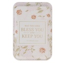 Phone Wallet Magnetic White Floral Bless You And Keep You Num. 6:24