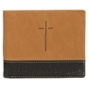 Wallet Leather Two-tone Brown Man Of God Cross