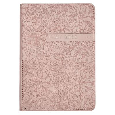 KJV Compact Blush Pink Floral Faux Leather