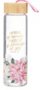 Water Bottle Fullness of Joy Floral Glass