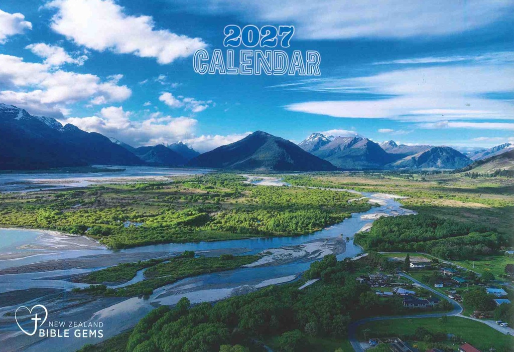 2027 Calendar Bible Gems NZ Scenery 