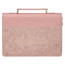 Bible Case Medium Be Still and Know Pink Floral