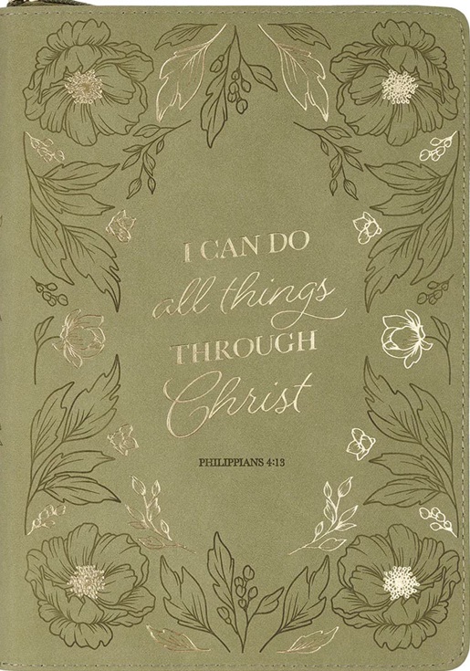 Journal Classic Zip I Can Do All Things Green 