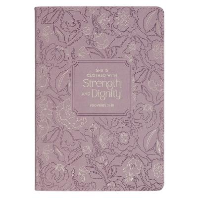 Journal Classic Strength and Dignity Dusty Purple Floral 