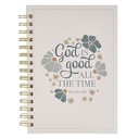 Journal Spiral Cream Floral God Is Good Ps. 34:8