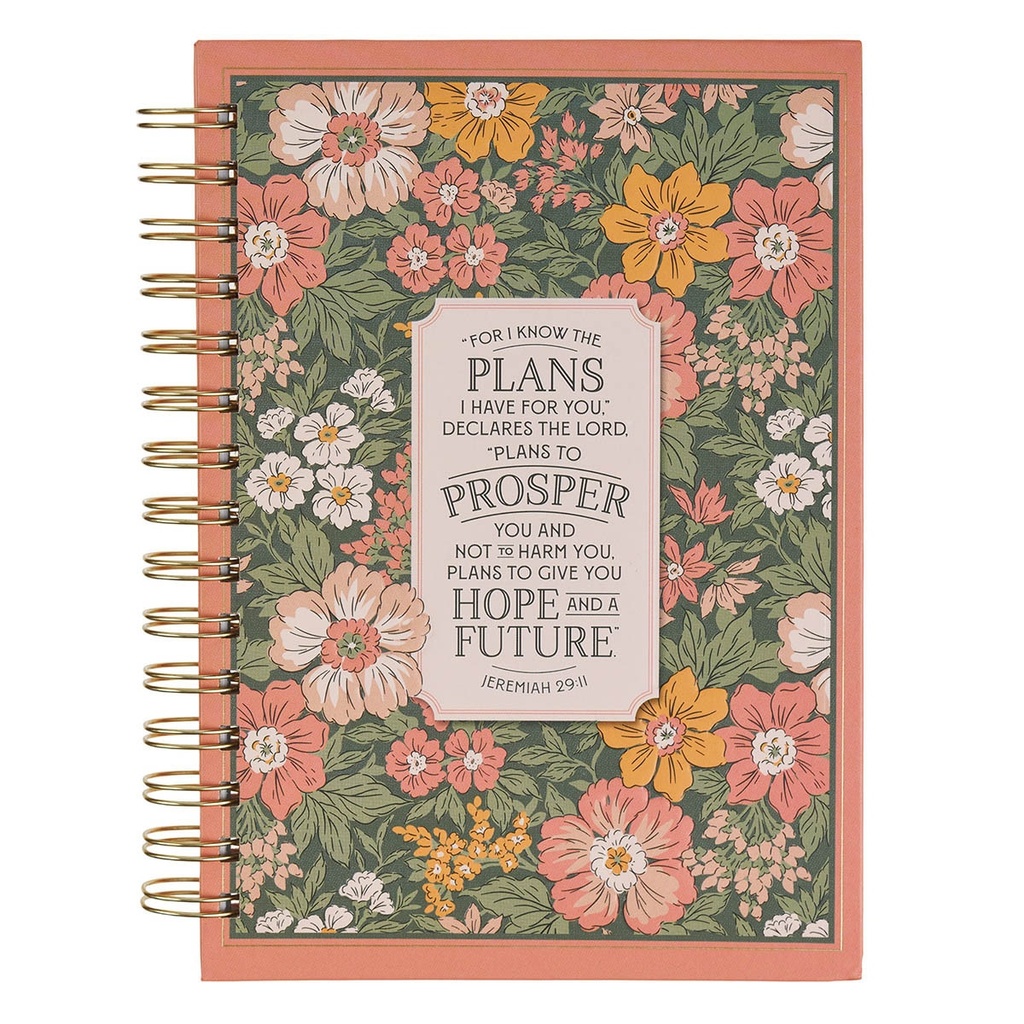 Journal Spiral Pink Floral I Know The Plans Jer. 29:11