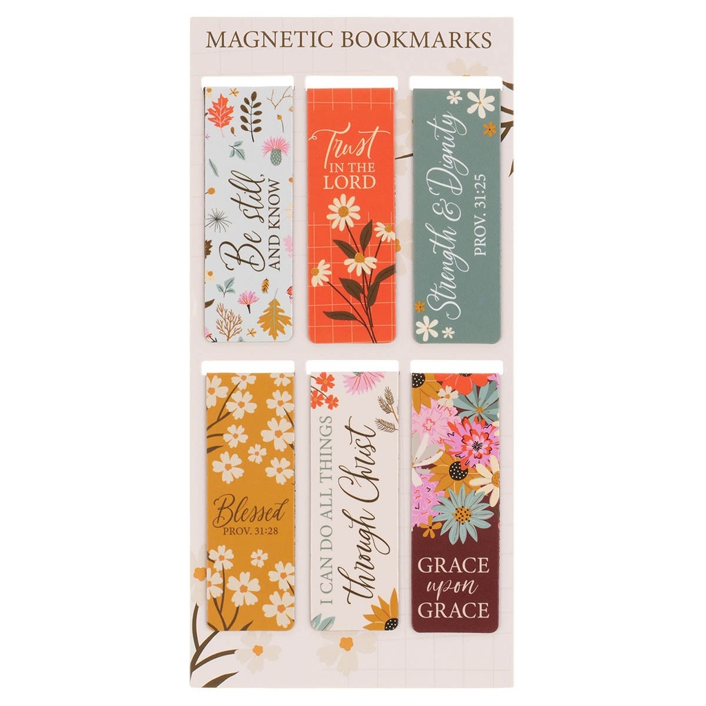 Magnetic Bookmark Set Multi FloralRooted In Grace