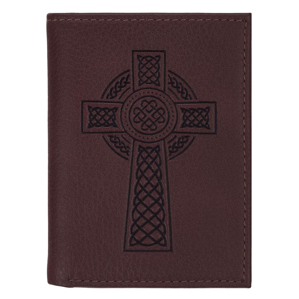 Wallet Leather Celtic Cross Burgundy Genuine Leather