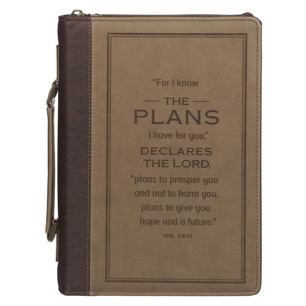 Bible Case Large Plans Cocoa Brown and Taupe 