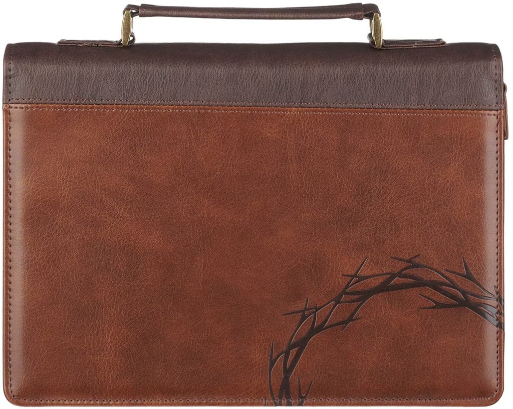 Bible Case Medium Crown of Thorns Brown Faux Leather