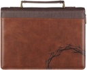 Bible Case Medium Crown of Thorns Brown Faux Leather