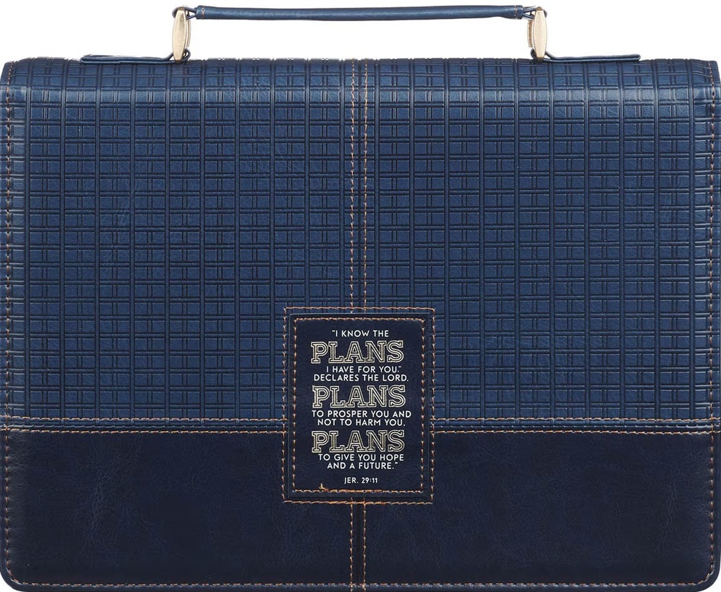 Bible Case Medium The Plans Modern Blue Grid