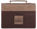 Bible Case Large I Am With You Always Tan and Brown