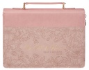 Bible Case Large Be Still and Know Pink Floral