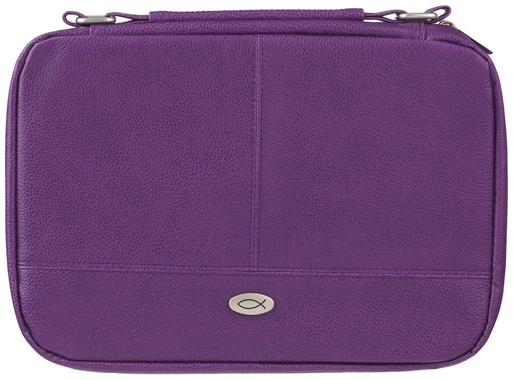 Bible Case XL Organiser Two-Fold Purple Faux Leather  