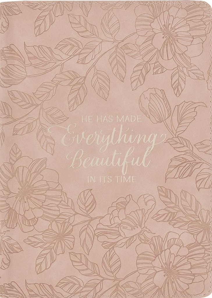 Journal Everything Beautiful Blush Floral Zip Faux Leather 