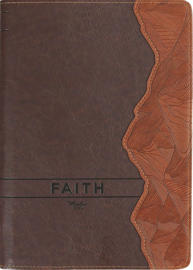 Journal Faith Chestnut Brown Faux Leather Classic