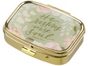 Pill Case He Restores My Soul Green Floral 