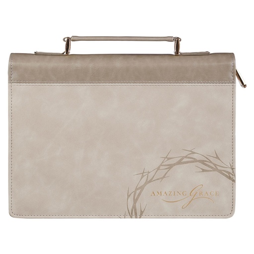 [BBL871] Bible Case Large Amazing Grace Crown Thorns Taupe