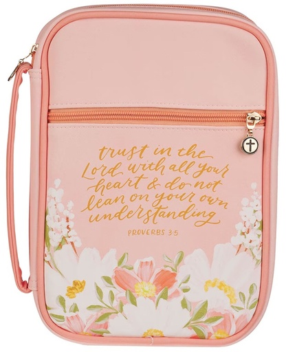 [BBM875] Bible Case Medium Trust In The Lord Peach Floral