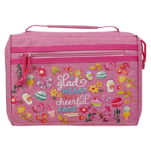 [BBS883] Bible Case Small A Glad Heart Makes a Cheerful Face Pink