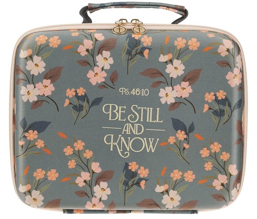 [BCH001] Bible Organizer Hardcover Green Floral Be Still Ps. 46:10
