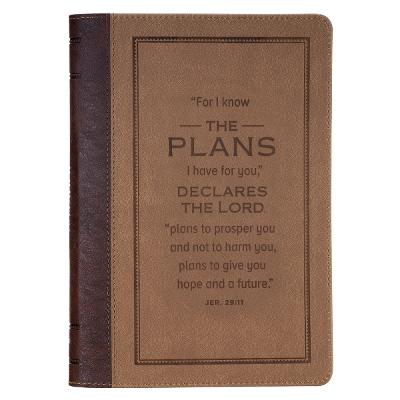 [JL926] Journal Plans Cocoa Brown and Taupe Classic Faux Leather