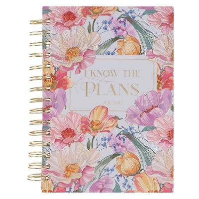 [JLW306] Journal Spiral Pink Floral I Know The Plans Jer. 29:11