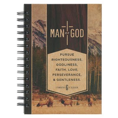 [JLW311] Journal Spiral Brown Man of God 1 Tim. 6:11