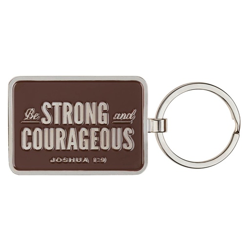 [KRG140] Keyring Brown Be Strong And Courageous Josh. 1:9