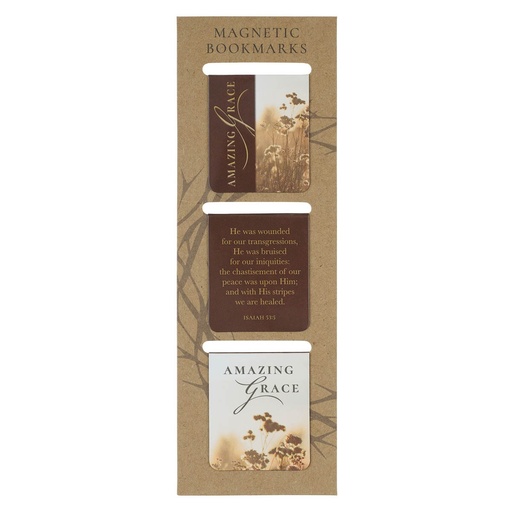 [MGB147] Magnetic Bookmark Set Amazing Grace Isa. 53:5