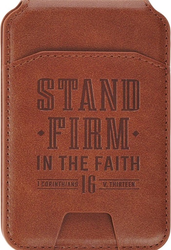 [WT259] Phone Wallet Magnetic Leather Brown Stand Firm 1 Cor. 16:13