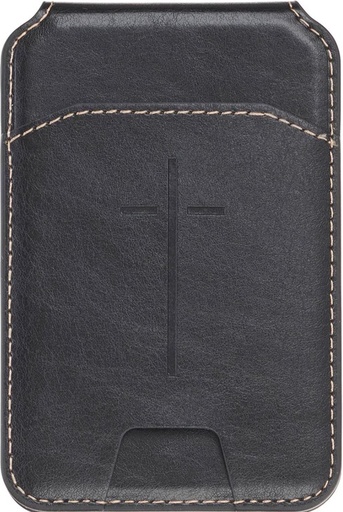 [WT260] Phone Wallet Magnetic Leather Black Cross