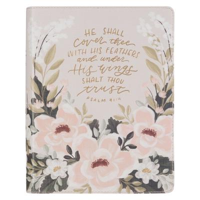 [KJV282] KJV Note-taking Bible Psalm 91:4 Cream Floral