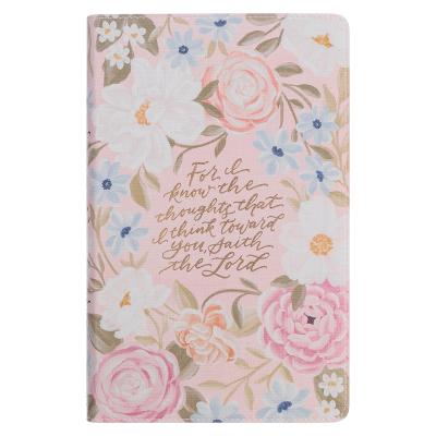 [KJV277] KJV Bible Giant Print I Know The Plans Pink Floral Printed Jer 29:11