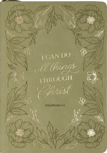 [JL1140] Journal Classic Zip I Can Do All Things Green 