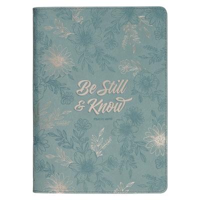 [JL995] Journal Classic Zip Be Still and Know Teal Floral 