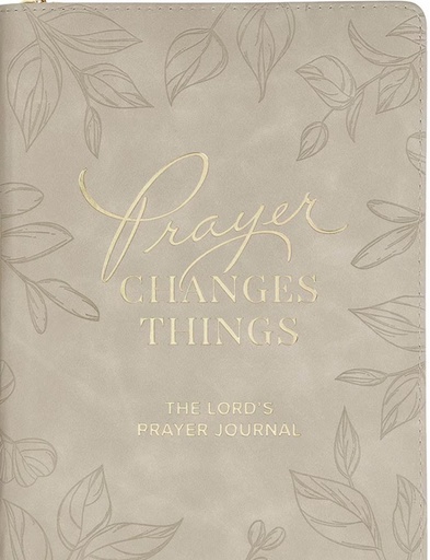 [JLP068] Journal Prompted Prayer Changes Things Taupe Zip