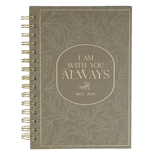 [JLW333] Journal Spiral I Am With You Always Green