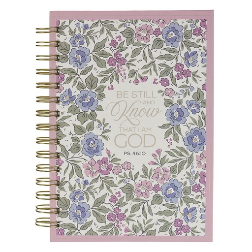 [JLW339] Journal Spiral Purple Floral Be Still and Know Ps. 46:10