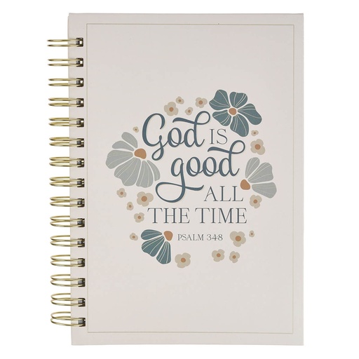 [JLW340] Journal Spiral Cream Floral God Is Good Ps. 34:8