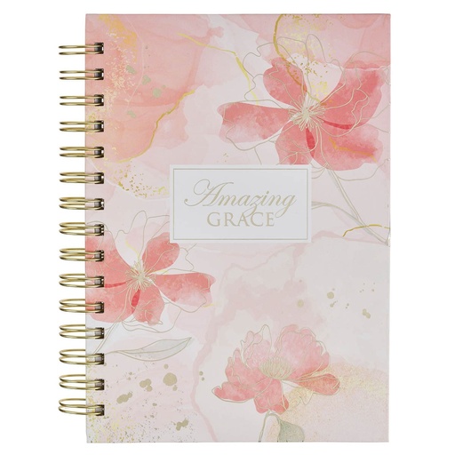 [JLW341] Journal Spiral Pink Floral Amazing Grace