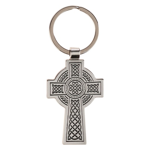[KRG157] Keychain Celtic Cross Silver Metal